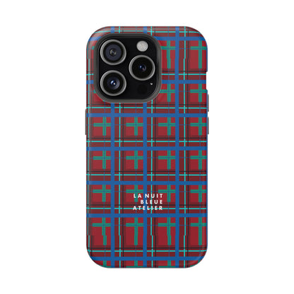 Classic Blue Plaid Impact-Resistant Phone Case