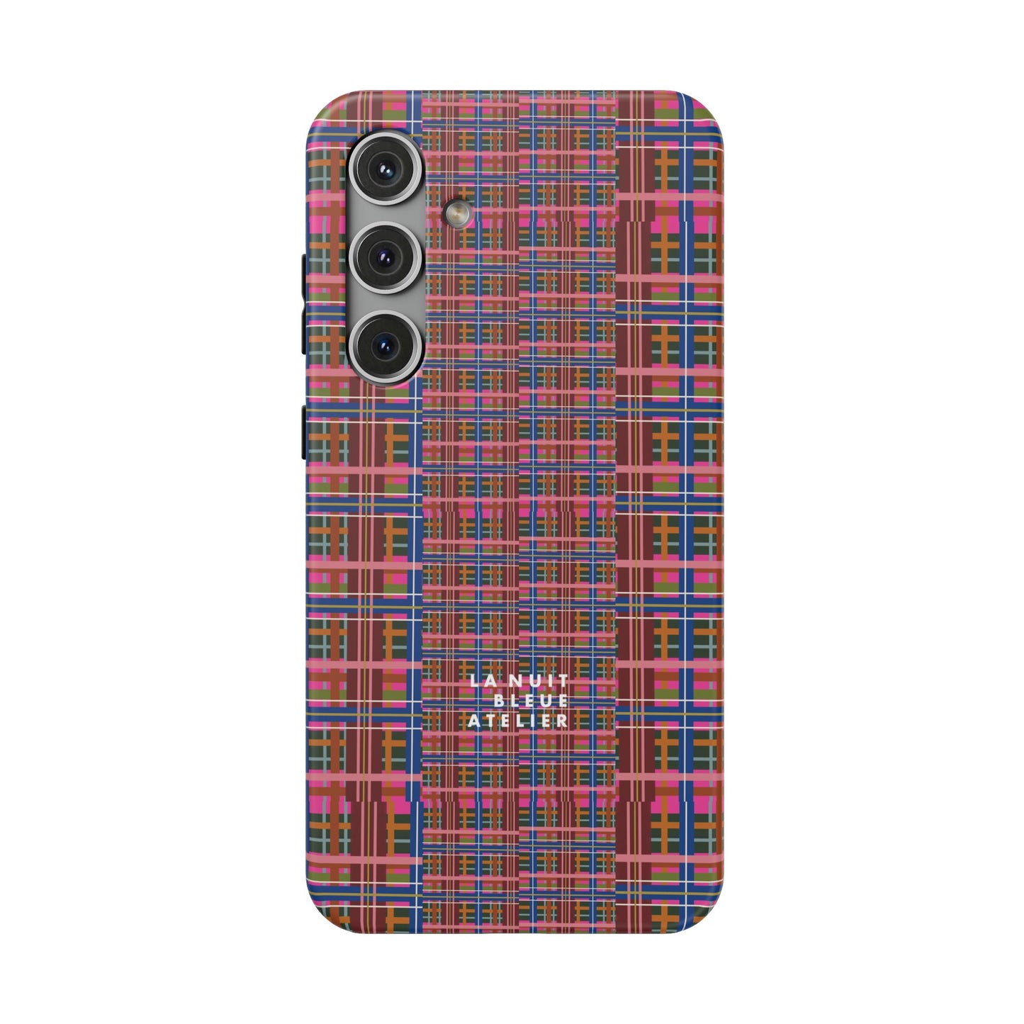 Pinky Blue Plaid Impact-Resistant Phone Case