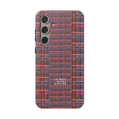 Pinky Blue Plaid Impact-Resistant Phone Case