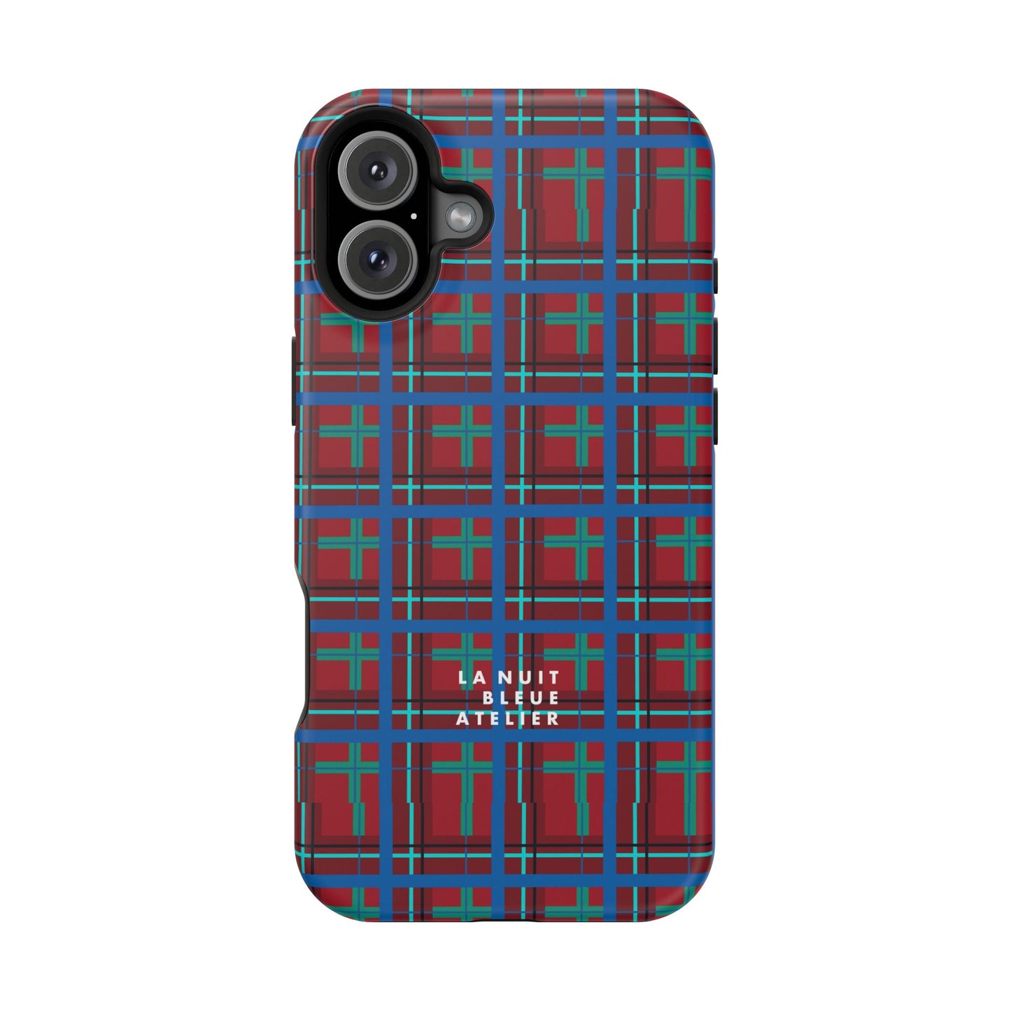 Classic Blue Plaid Impact-Resistant Phone Case