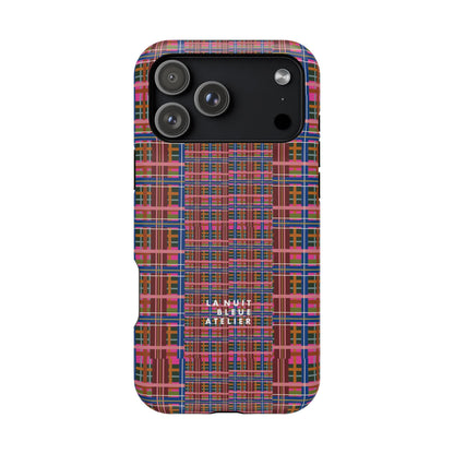 Pinky Blue Plaid Impact-Resistant Phone Case