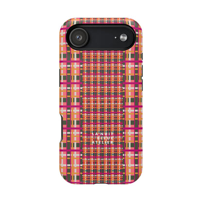 Peach-ish Plaid Impact-Resistant Phone Case