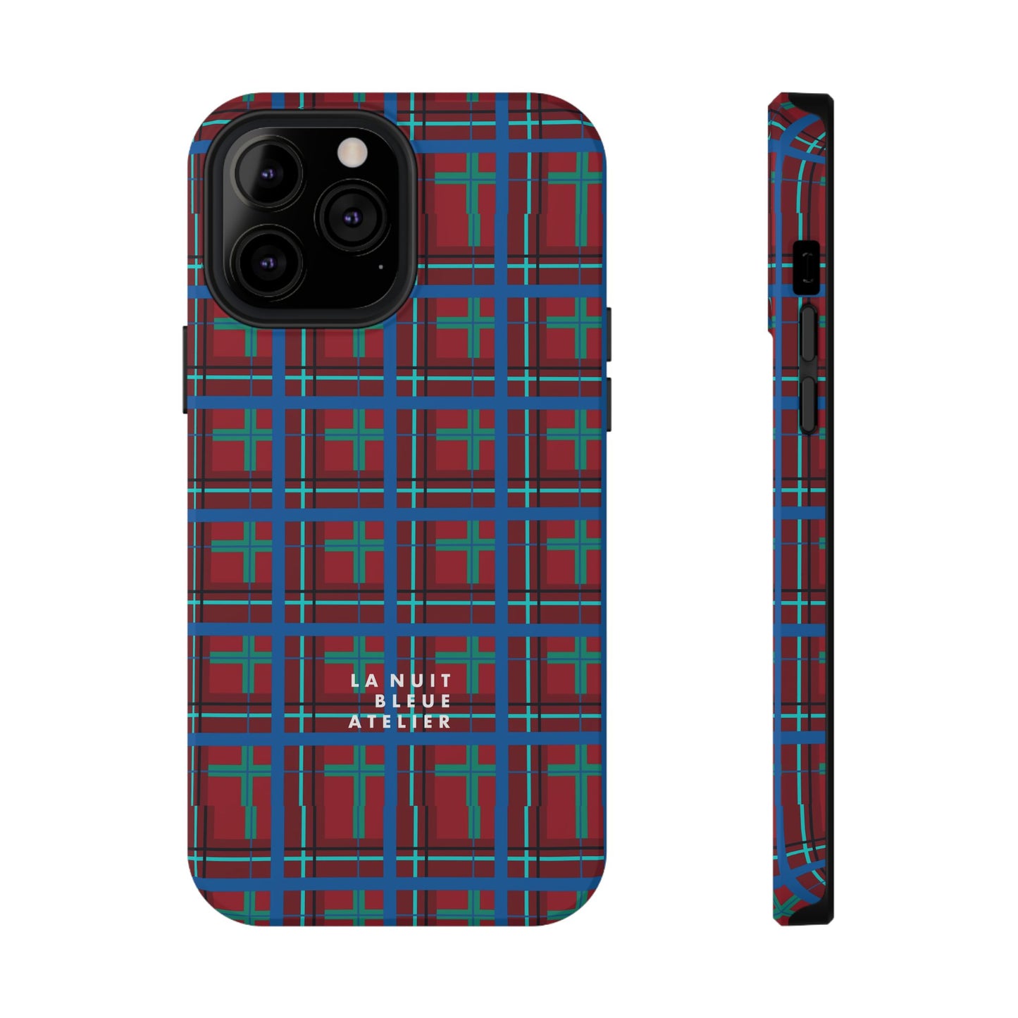 Classic Blue Plaid Impact-Resistant Phone Case