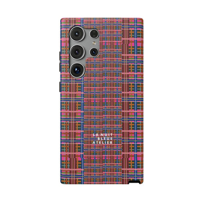 Pinky Blue Plaid Impact-Resistant Phone Case