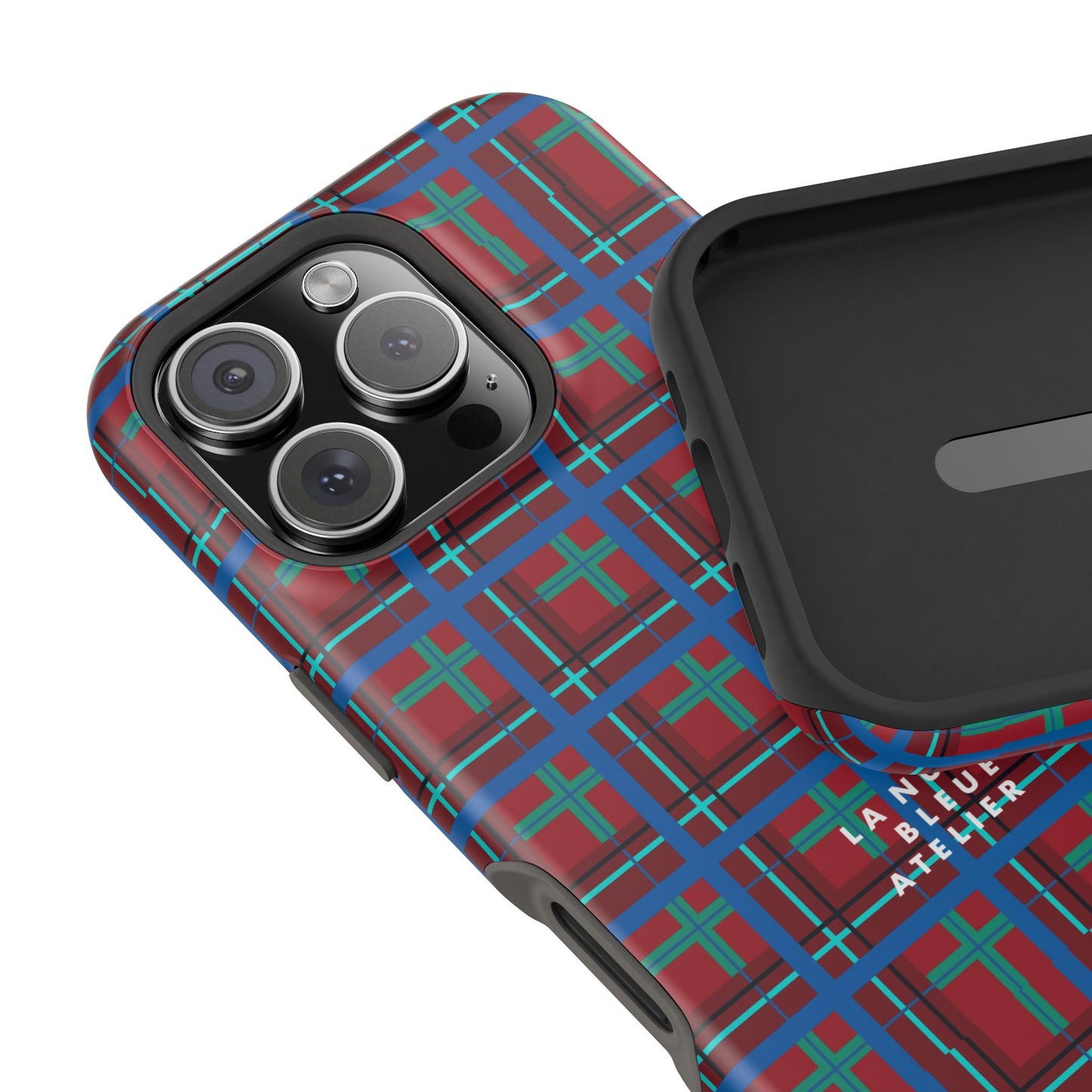 Classic Blue Plaid Impact-Resistant Phone Case