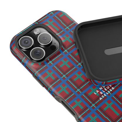 Classic Blue Plaid Impact-Resistant Phone Case
