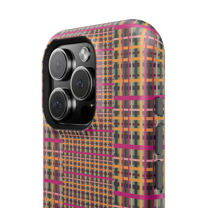 Fuchsia Plaid Impact-Resistant Phone Case