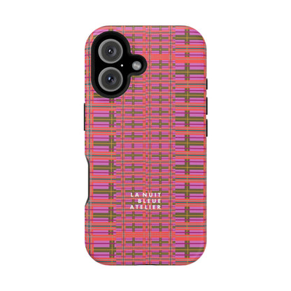 Pink Plaid Impact-Resistant Phone Case