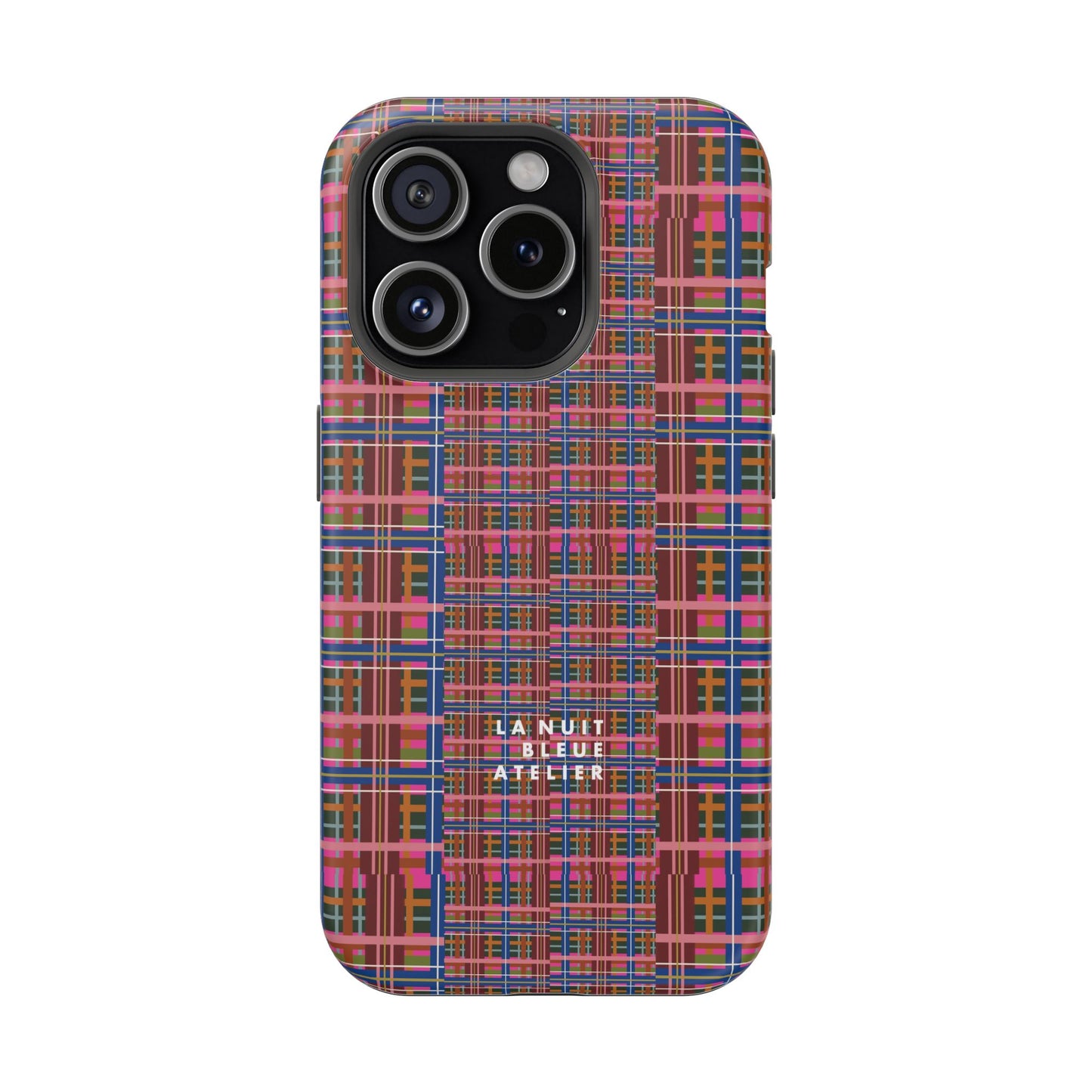 Pinky Blue Plaid Impact-Resistant Phone Case