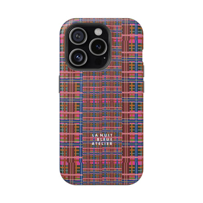 Pinky Blue Plaid Impact-Resistant Phone Case