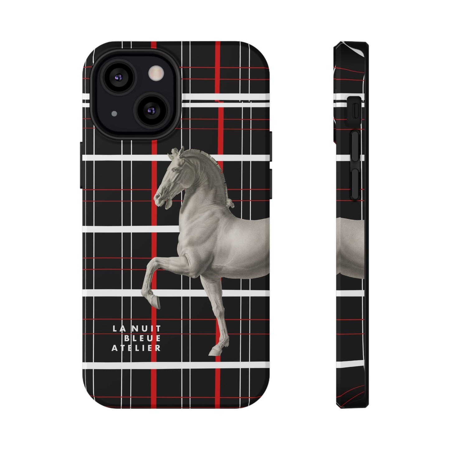 Plaid Horse Impact-Resistant Phone Case