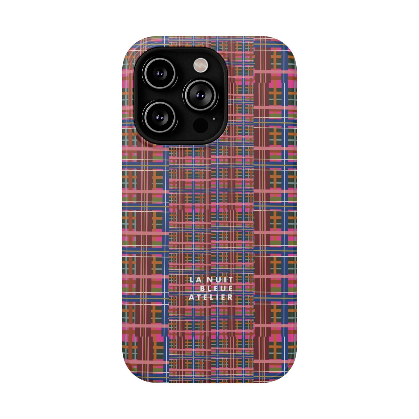 Pinky Blue Plaid Impact-Resistant Phone Case