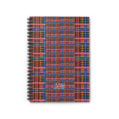 Pinky Blue Plaid Spiral Notebook