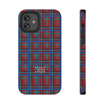 Classic Blue Plaid Impact-Resistant Phone Case