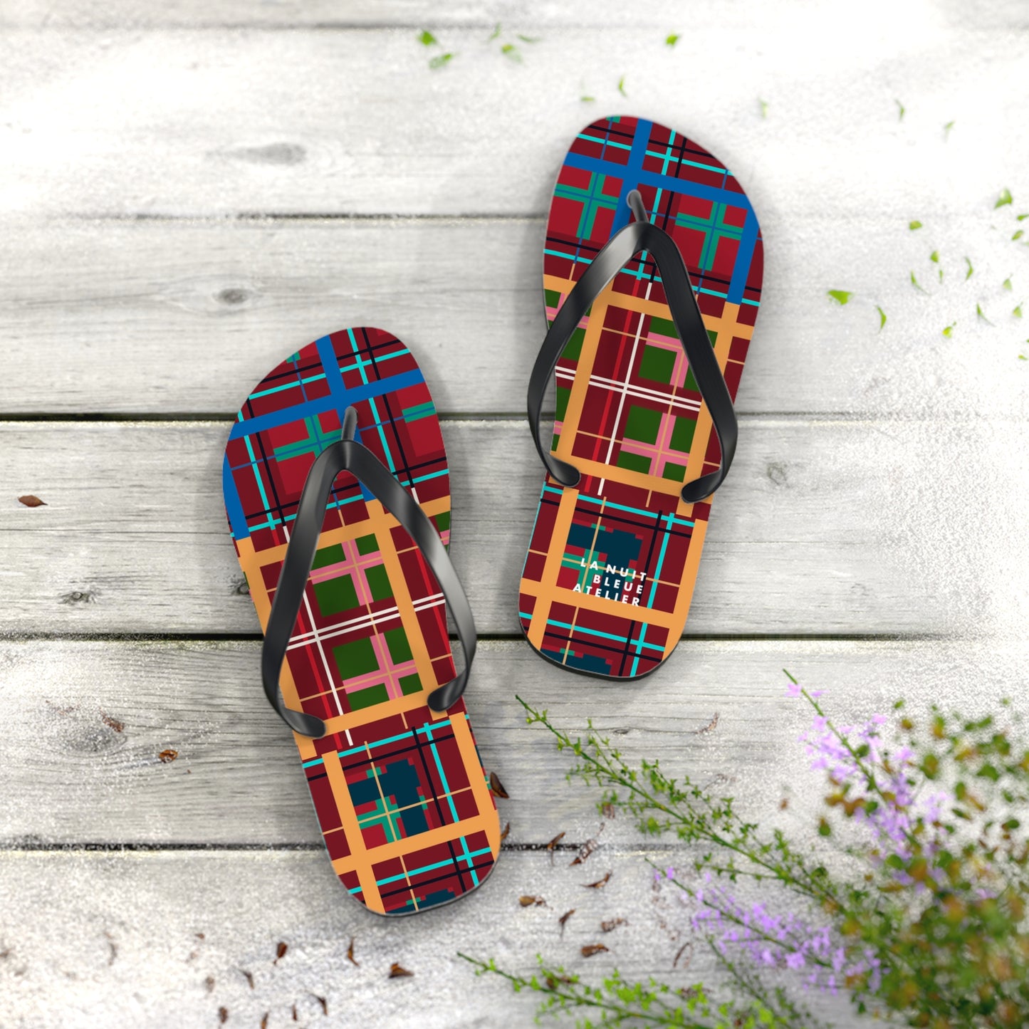 Multi Plaid No. 1 Flip Flops