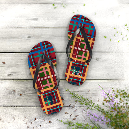 Multi Plaid No. 1 Flip Flops