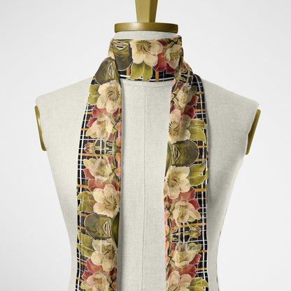 Botanica Plaid No. 1 Chiffon Long Scarf