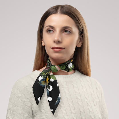 Botanica Pop Chiffon Square Scarf with Black Accent