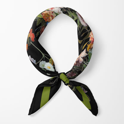Dutch Redux No. 1 Chiffon Square Scarf with Green Accent