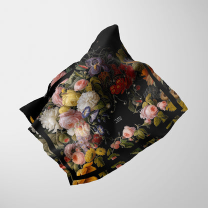 Dutch Redux No. 2 Chiffon Square Scarf with Black Accent