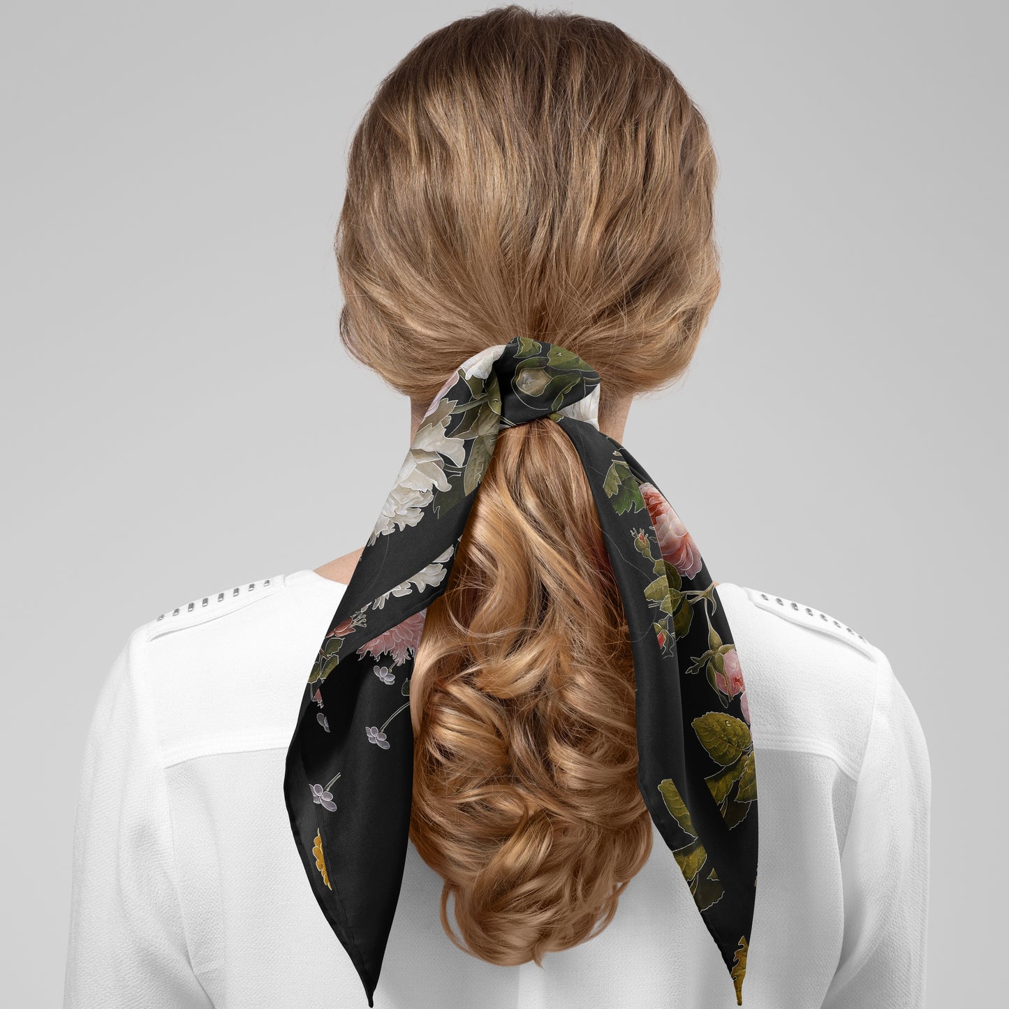 Dutch Redux No. 2 Chiffon Square Scarf with Black Accent