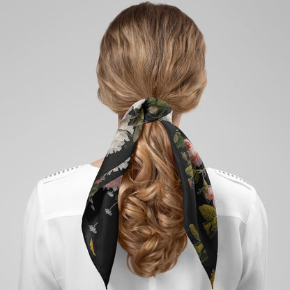 Dutch Redux No. 2 Chiffon Square Scarf with Black Accent