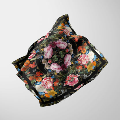 Dutch Redux No. 3.2 Chiffon Square Scarf with Black Accent