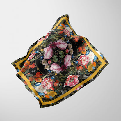 Dutch Redux No. 3.2 Chiffon Square Scarf with Yellow Accent