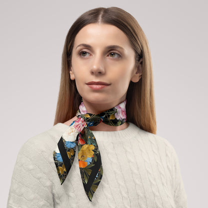Dutch Redux No. 3.2 Chiffon Square Scarf with Black Accent