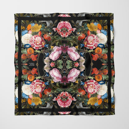 Dutch Redux No. 3.2 Chiffon Square Scarf with Black Accent