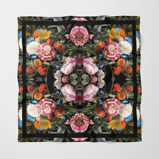 Dutch Redux No. 3.2 Chiffon Square Scarf with Black Accent