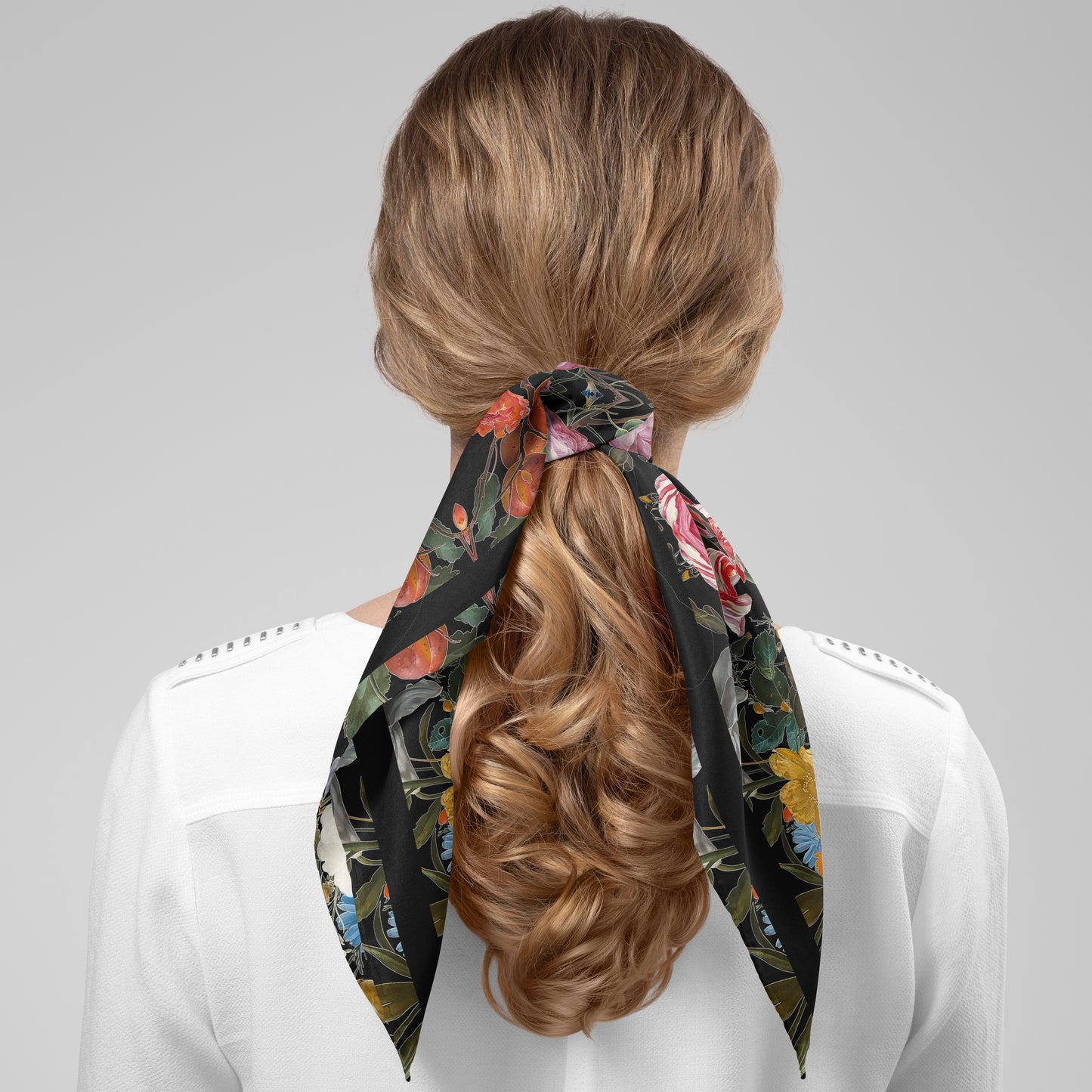 Dutch Redux No. 3.2 Chiffon Square Scarf with Black Accent