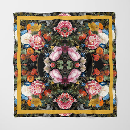 Dutch Redux No. 3.2 Chiffon Square Scarf with Yellow Accent