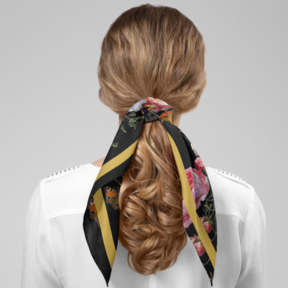 Dutch Redux No. 3 Chiffon Square Scarf with Yellow Accent