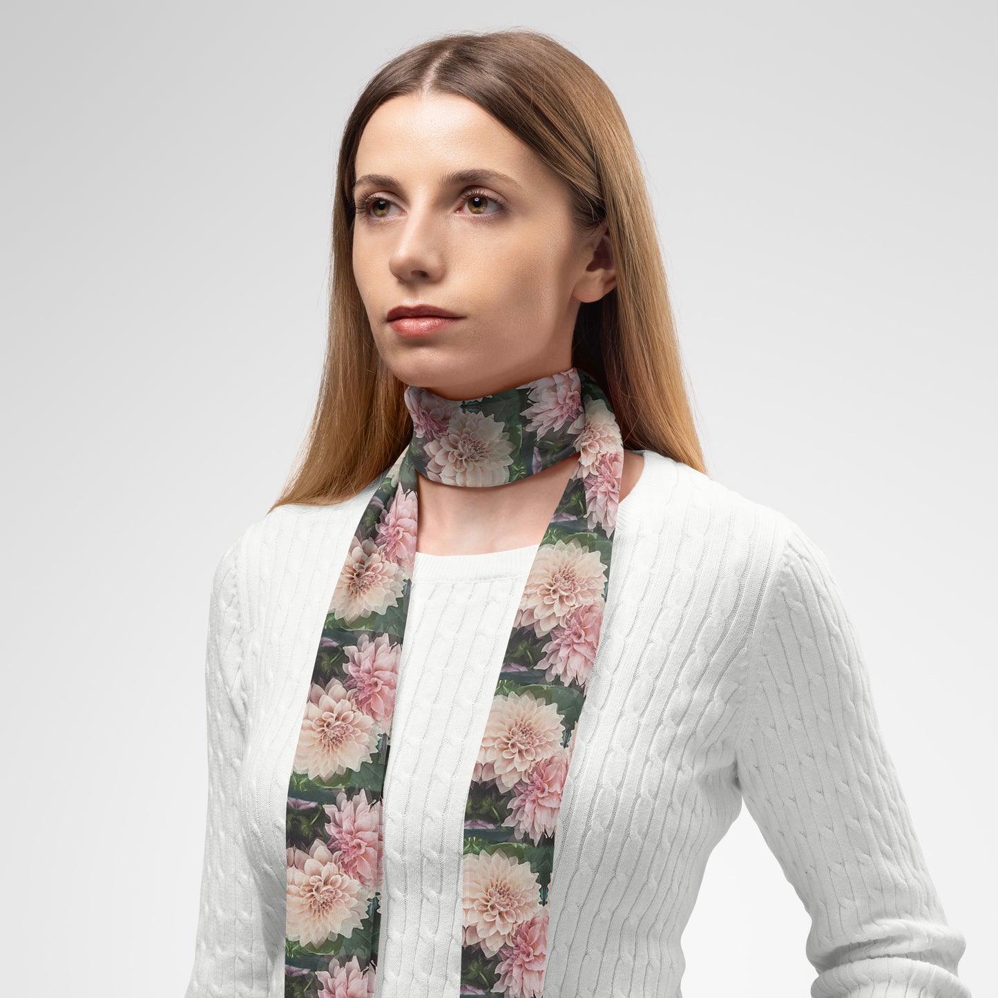 Floralis No. 26 Chiffon Long Scarf
