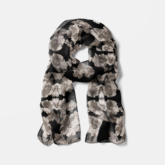 Noir Botanica No. 1.3 Chiffon Long Scarf