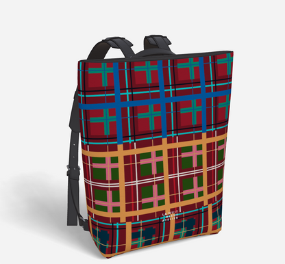 Multi Plaid No. 1 Vegan Leather Backpack