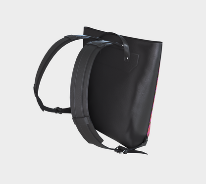 Pink Plaid Vegan Leather Backpack