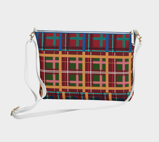 Multi Plaid No. 1 Vegan Leather Crossbody Purse