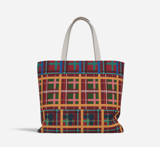 Multi Plaid No. 1 Deluxe Market Tote