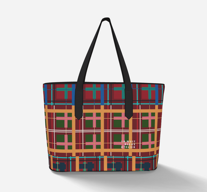 Multi Plaid No. 1 Vegan Leather Tote