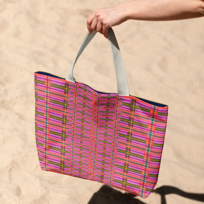 Pink Plaid Deluxe Market Tote