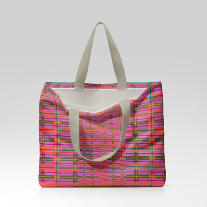 Pink Plaid Everyday Market Tote