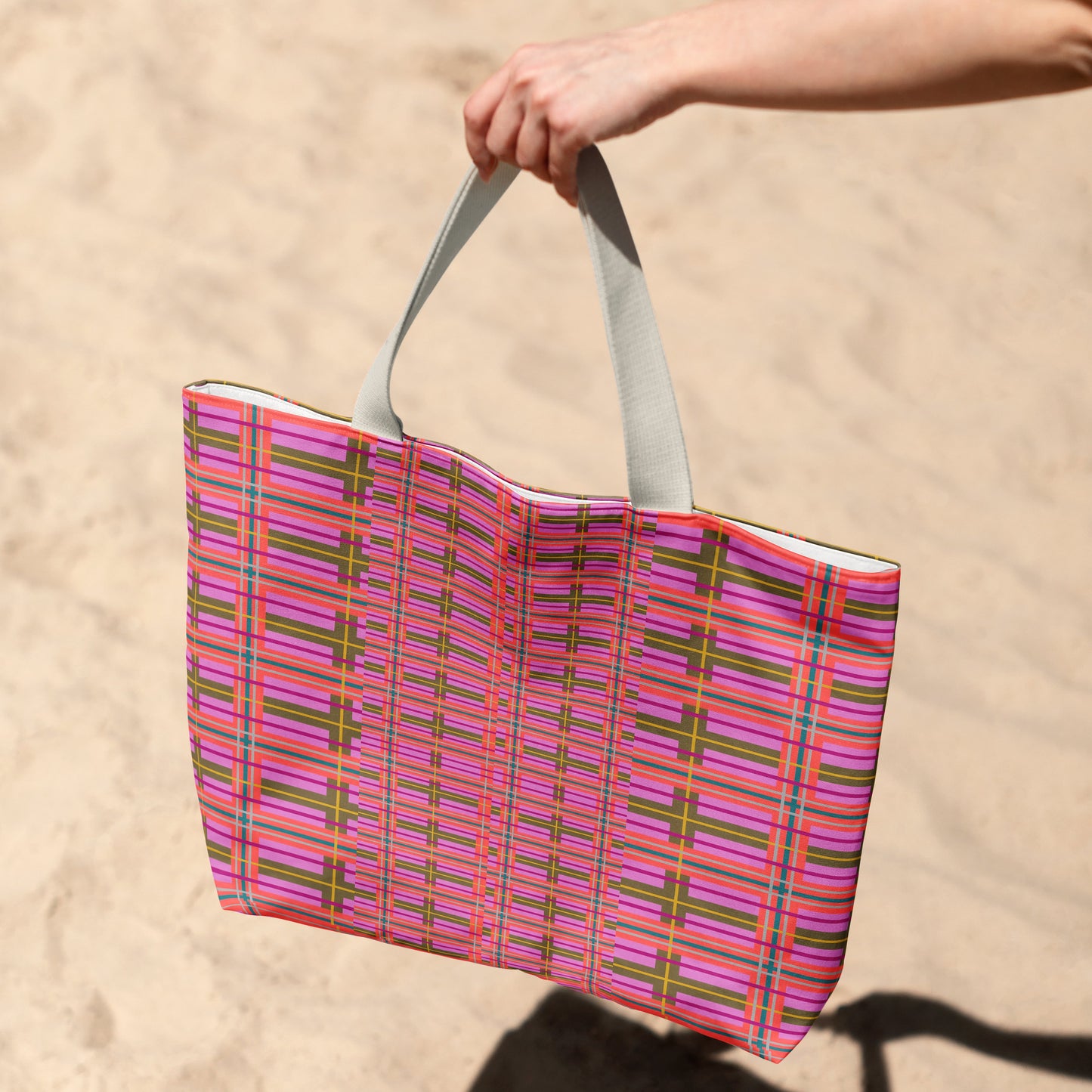 Pink Plaid Everyday Market Tote