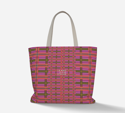 Pink Plaid Deluxe Market Tote