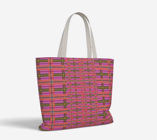 Pink Plaid Everyday Market Tote